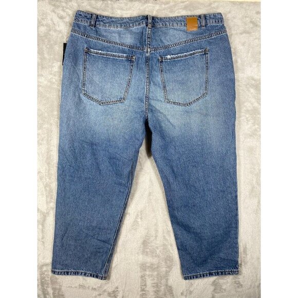 ELOQUII Denim Distressed Relaxed Ankle Length Jeans Women’s Sz 18W - Picture 2 of 14